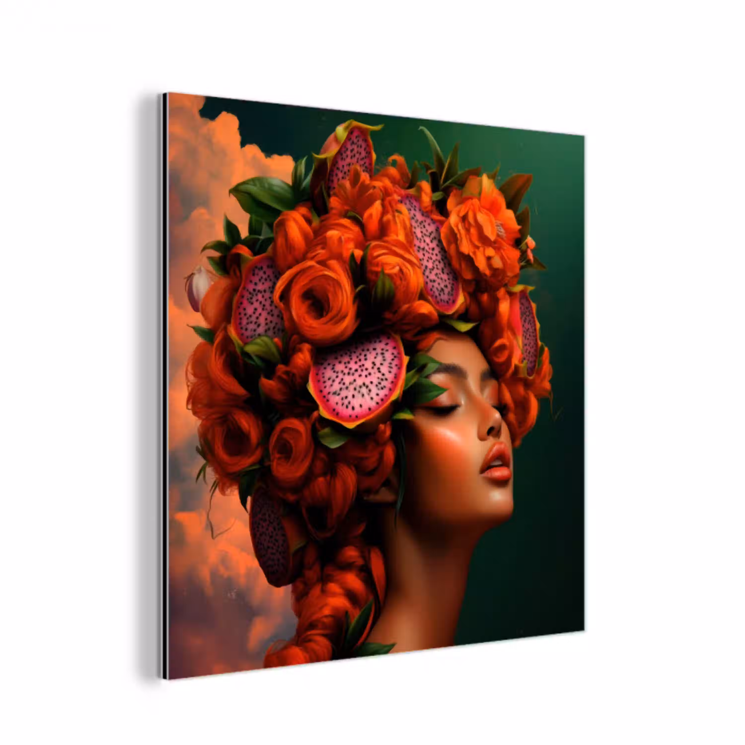Vrouw - Drankenfruit - Rozen aluminium wit klein -3d