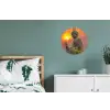 Buddha - Zonsondergang - Boeddha beelden - Planten Wandcirkel aluminium klein -slaapkamer