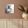 WC - Toilet - Krant - Schotse Hooglander - Zwart Wit plexiglas 5mm klein -sfeer5