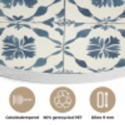Grafisch - Tegel - Blauw Akoestische PET Vilt - Rond klein 838 -closeup_NL