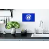 Zon - Gezicht - Penseelstructuur - Blauw Muursticker klein -keuken