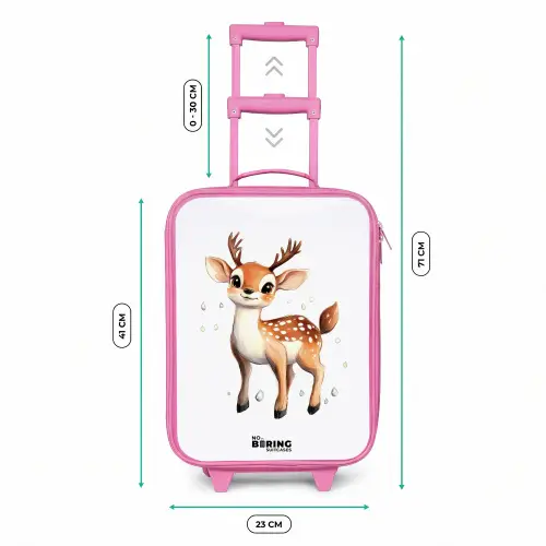 Jong hertje met gewei en witte stippen Kinderkoffer - Roze klein -productfoto_formaten