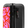 Herhalend ‘LOVE’-patroon in roze op rood NBS - Handbagage koffer - Kinderen Unisex middel -slot