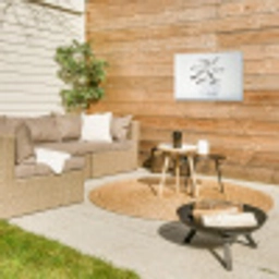 Vissen - Water - Wit Tuinposter op houten frame 2 cm dik klein -sfeer2