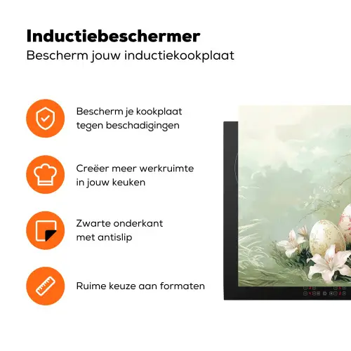 Paaseieren - Pasteltinten - Bloemen Inductie beschermer vinyl 3mm klein -zzzzzzz-td-ups
