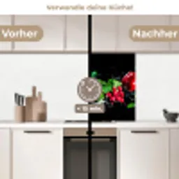 Groente - Splash - Zwart keuken achterwand 2 middel -voor-na2_DE