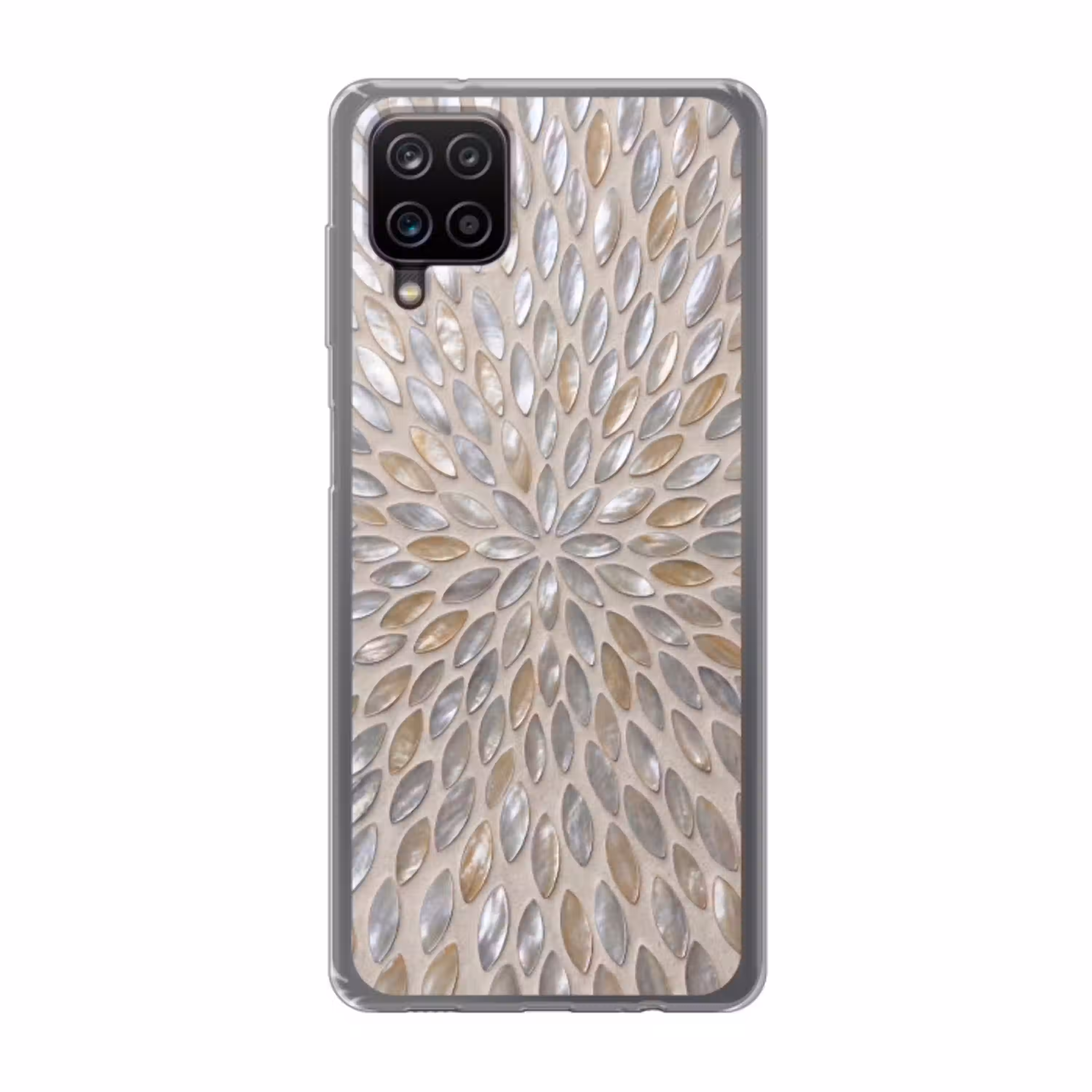 Patroon - Ovaal - Glanzend - Abstract - Beige Telefoonhoesje Samsung Galaxy A12 klein -3d