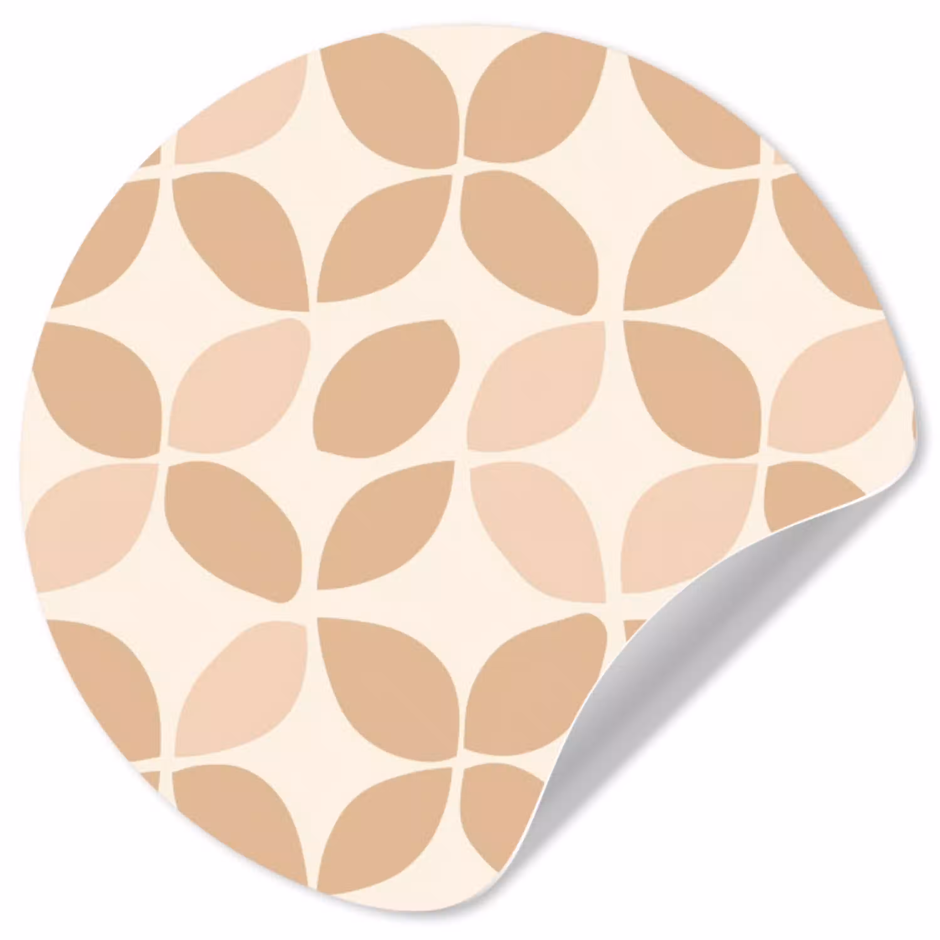 Beige - Bladeren - Minimalistisch - Patroon Wandcirkel behangsticker klein 186 -3d