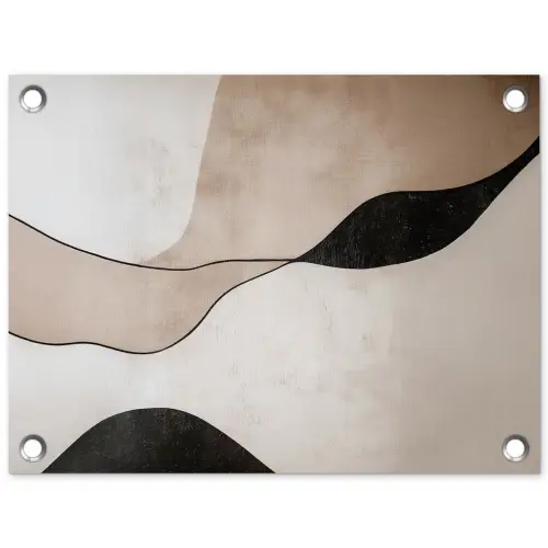 Contourlijnen - Abstracte landschap tuinposter los doek klein -3d