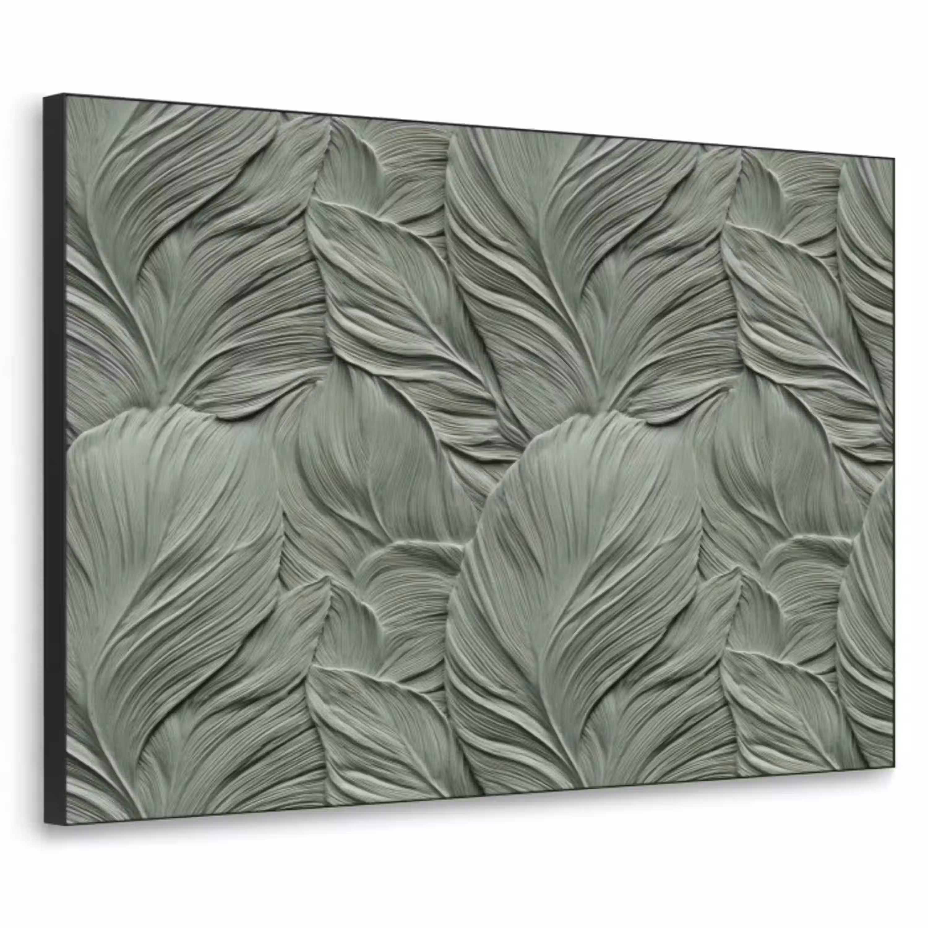 Bladeren - Textuur - Groen Textielframe zwart klein 947 -3d