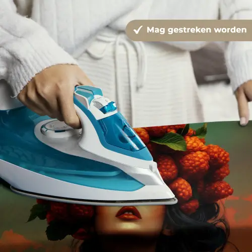 Vrouw - Frambozen - Bladeren Wandkleed katoen klein -sfeer9