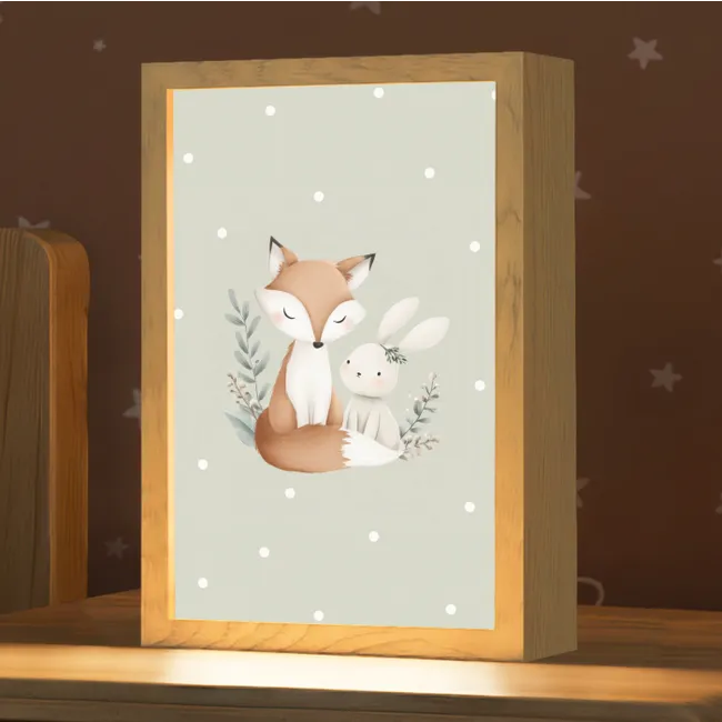Kids’ Night Light - Minimalist - Animals - Leaves - Dots