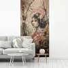 Kimono - Vrouw - kersenbomen fotobehang vinyl groot -woonkamer