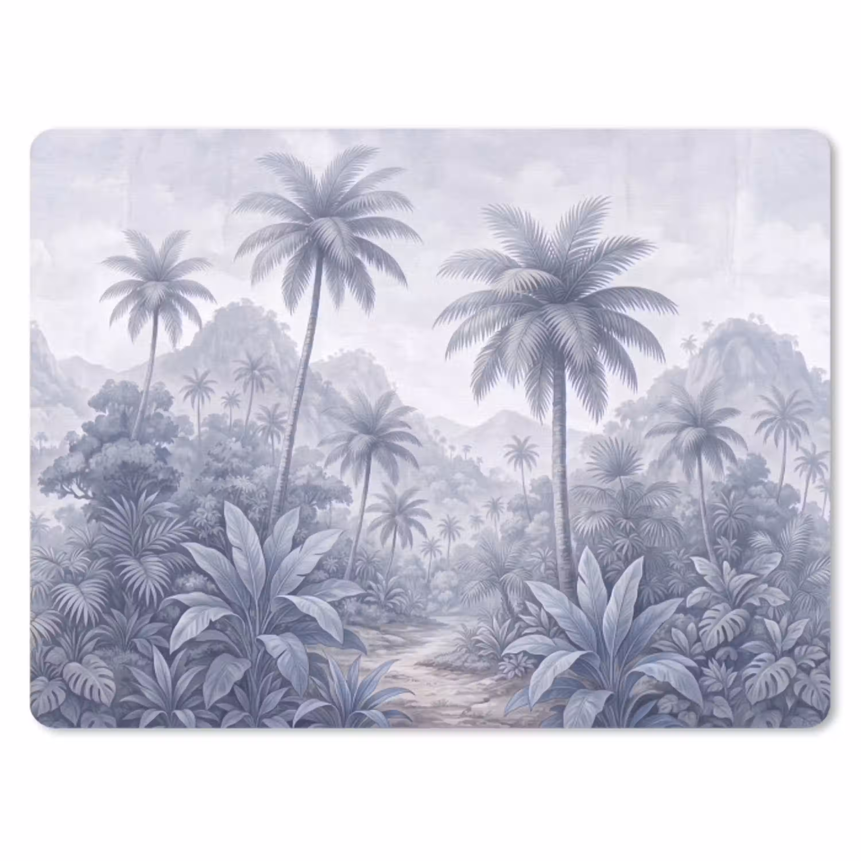 Natuur - Boom - Tropisch - Landschap - Blauw muismat rubber klein -3d