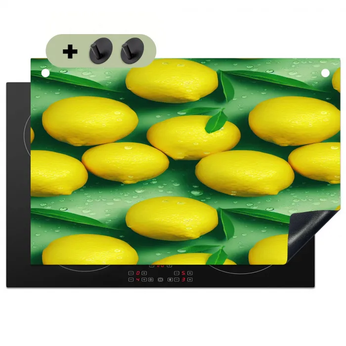 Citroenen - Geel - Groen - Druppels Inductie beschemer met haakjes klein 777 -3d