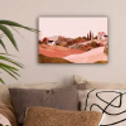 Heuvellandschap - Grafisch - Terracotta canvas 2cm klein -sfeer1