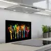 Lepels - Kruiden - Modern - Graffiti - Verf - Kleurrijk keuken achterwand spatscherm klein -3d_schuin