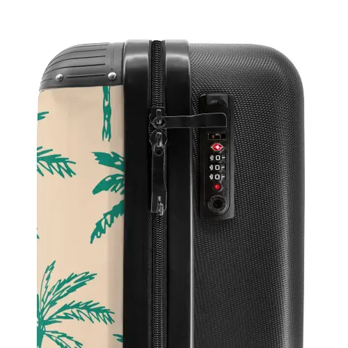 Patronen - Palmbomen op beige NBS - Handbagage koffer - Kinderen Unisex middel -slot