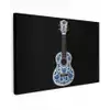 Ukelele - Delfts - Blauw - Muziek Tuinposter op houten frame 2 cm dik klein -3d