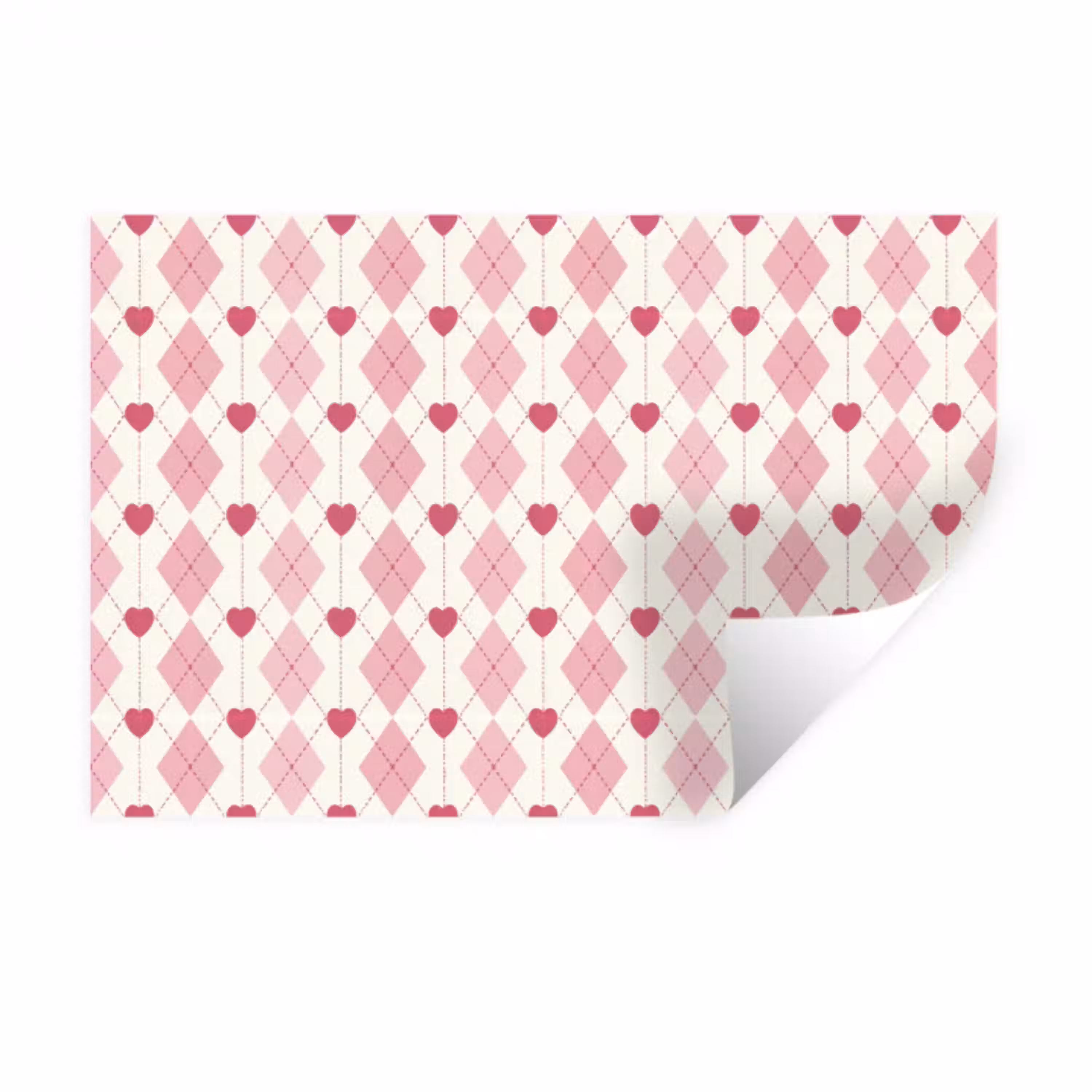 Ruiten - Klassiek - Roze - Wit Muursticker klein 286 -3d