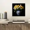Geel - Tulpen - Vaas - Bloemen aluminium wit klein -sfeer1