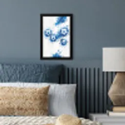 Voetballen - Verf - Sport - Blauw fotolijst zwart zonder passe partout klein -sfeer3