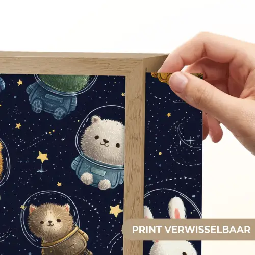 Dieren - Sterrenhemel - Ruimte Light Box met batterij (Wandlamp kind) middel -USP_websiteprintNL