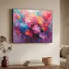 Bloemen - Verf - Abstract - Kleurrijk Textielframe zwart klein -sfeer3