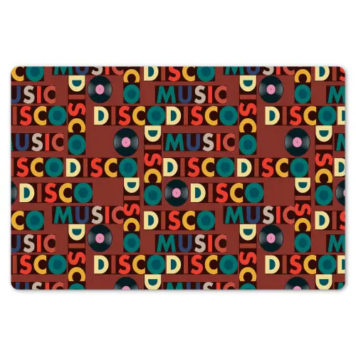 Bruin - Retro - Disco - Patroon Placemat vinyl groot 368 -zzsfeer1_Kitchenyeah-website