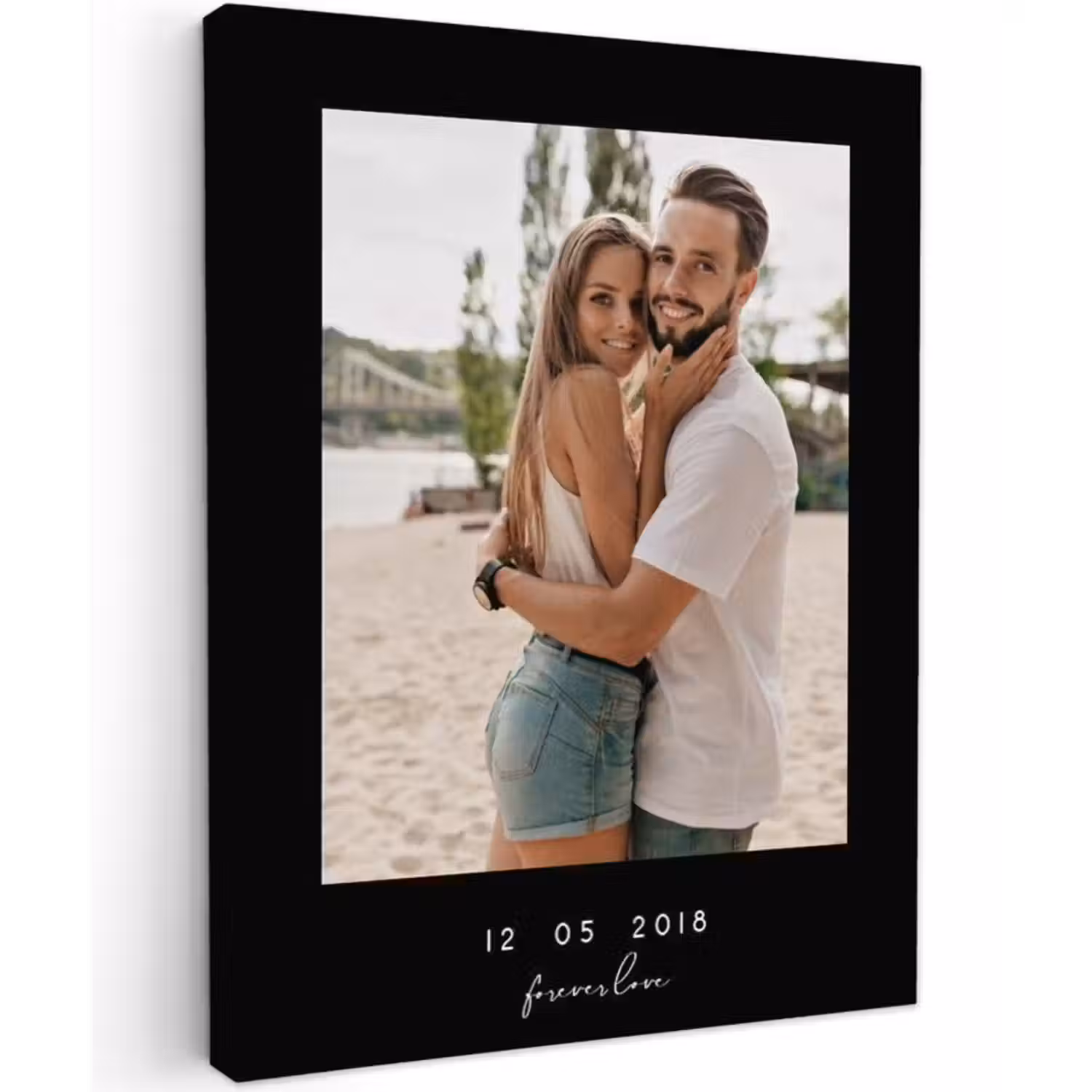 Gepersonaliseerd canvas schilderij - Forever Love - Zwarte Border