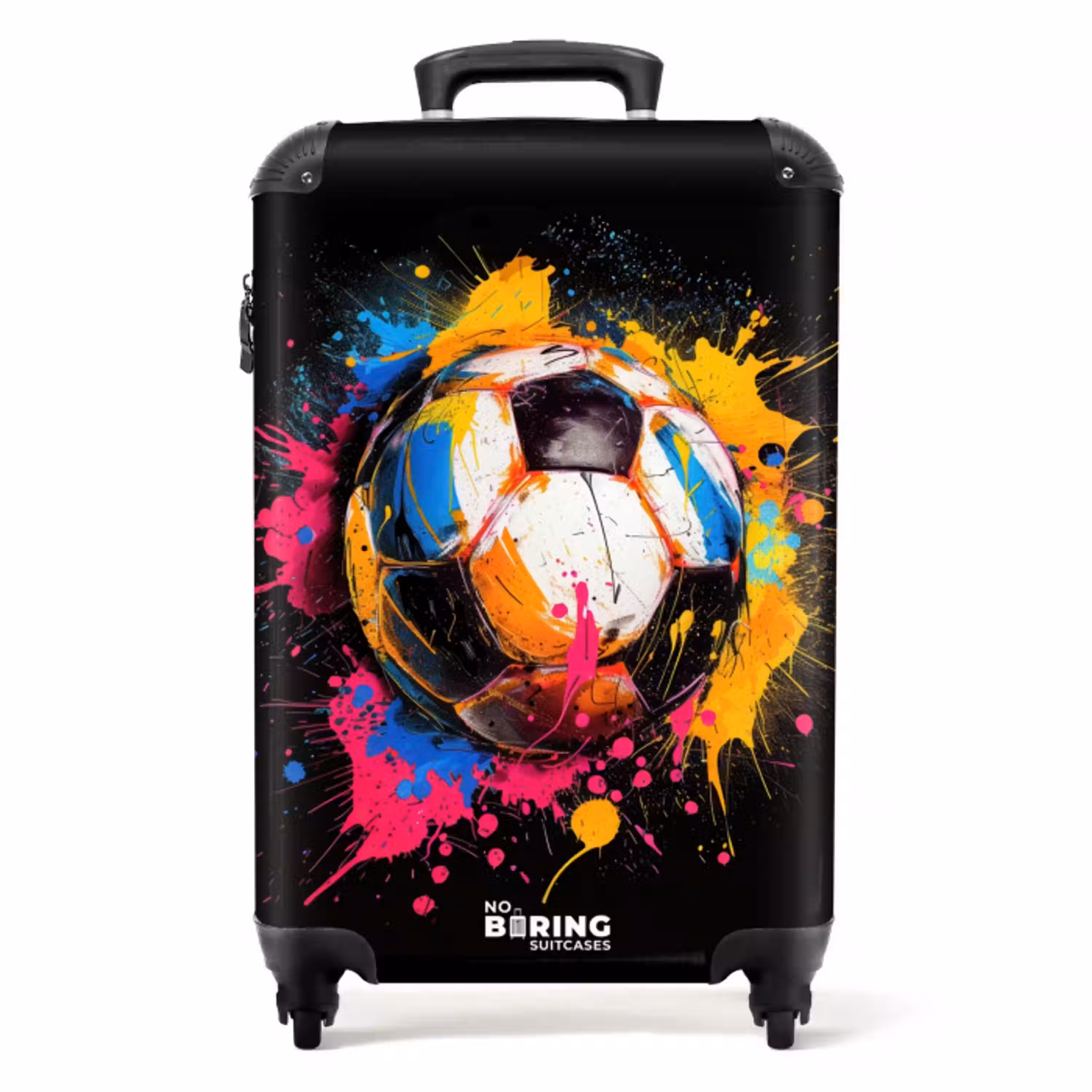 Voetbal met kleurrijke graffiti NBS - Handbagage koffer - Unisex middel -productfoto_recht