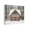 Huis - Bos - Winter - Natuur - Sneeuw PET vilt klein -3d