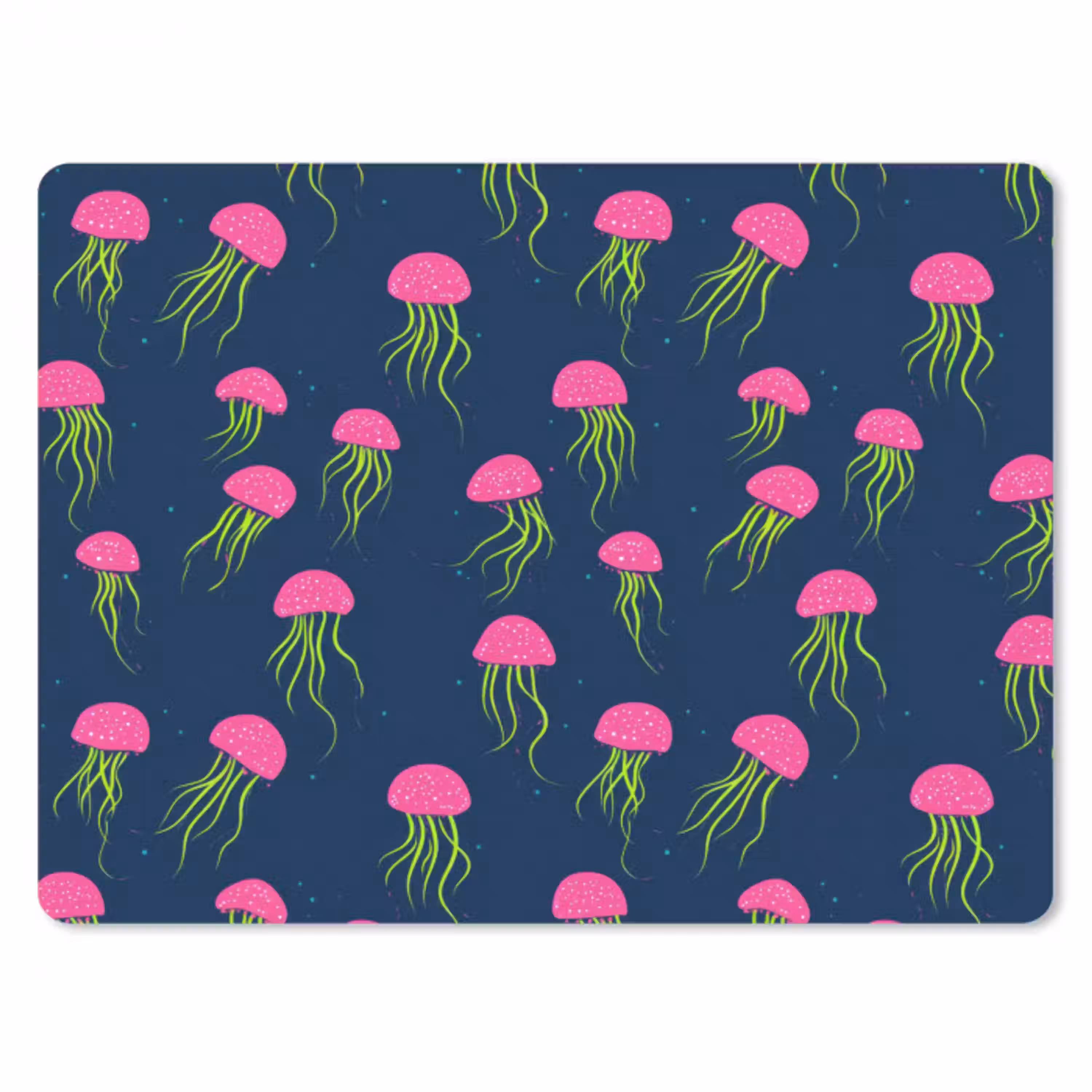 Kwallen - Diepzee - Neon muismat rubber klein 262 -3d