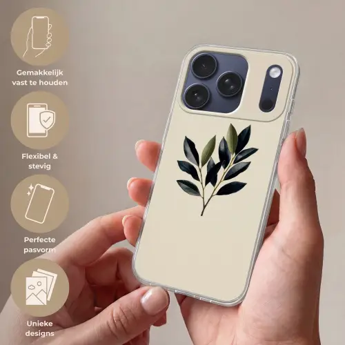 Ovaal - Olijfgroen - Simpel Telefoonhoesje iPhone 17 Pro klein -sfeer3_NL