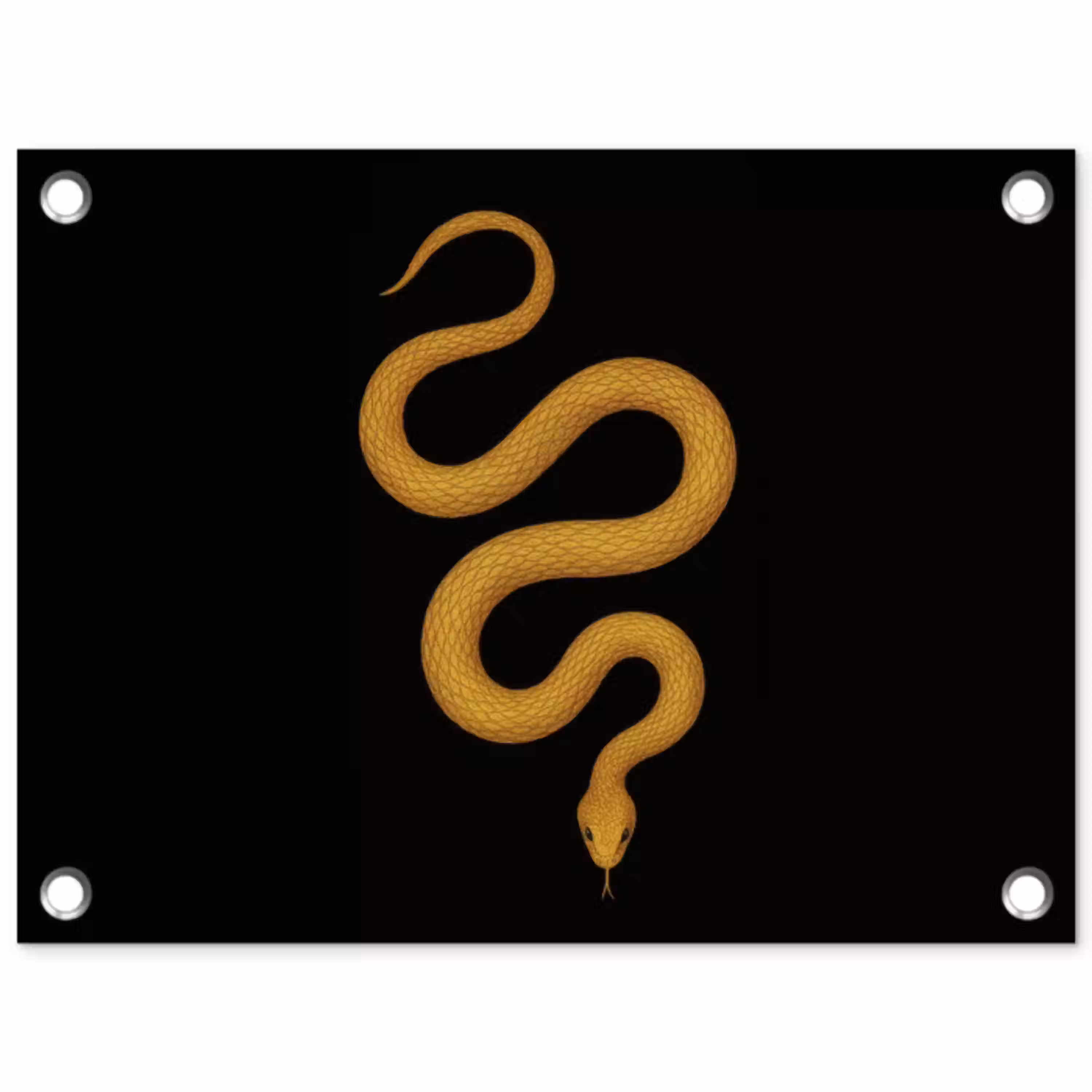 Slang - Minimalistisch - Goud tuinposter los doek klein -3d