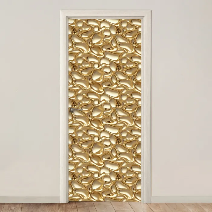 Abstract - Modern - Goud deurposter klein 289 -3d_beige