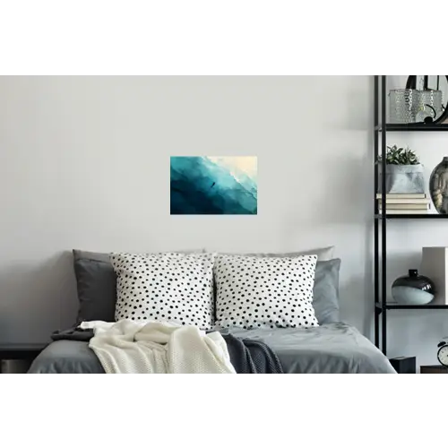Zee - Silhouet - Abstract - Blauw Muursticker klein -slaapkamer