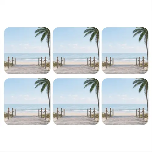 Palmbomen - Pad - Horizon onderzetter kurk middel -3d