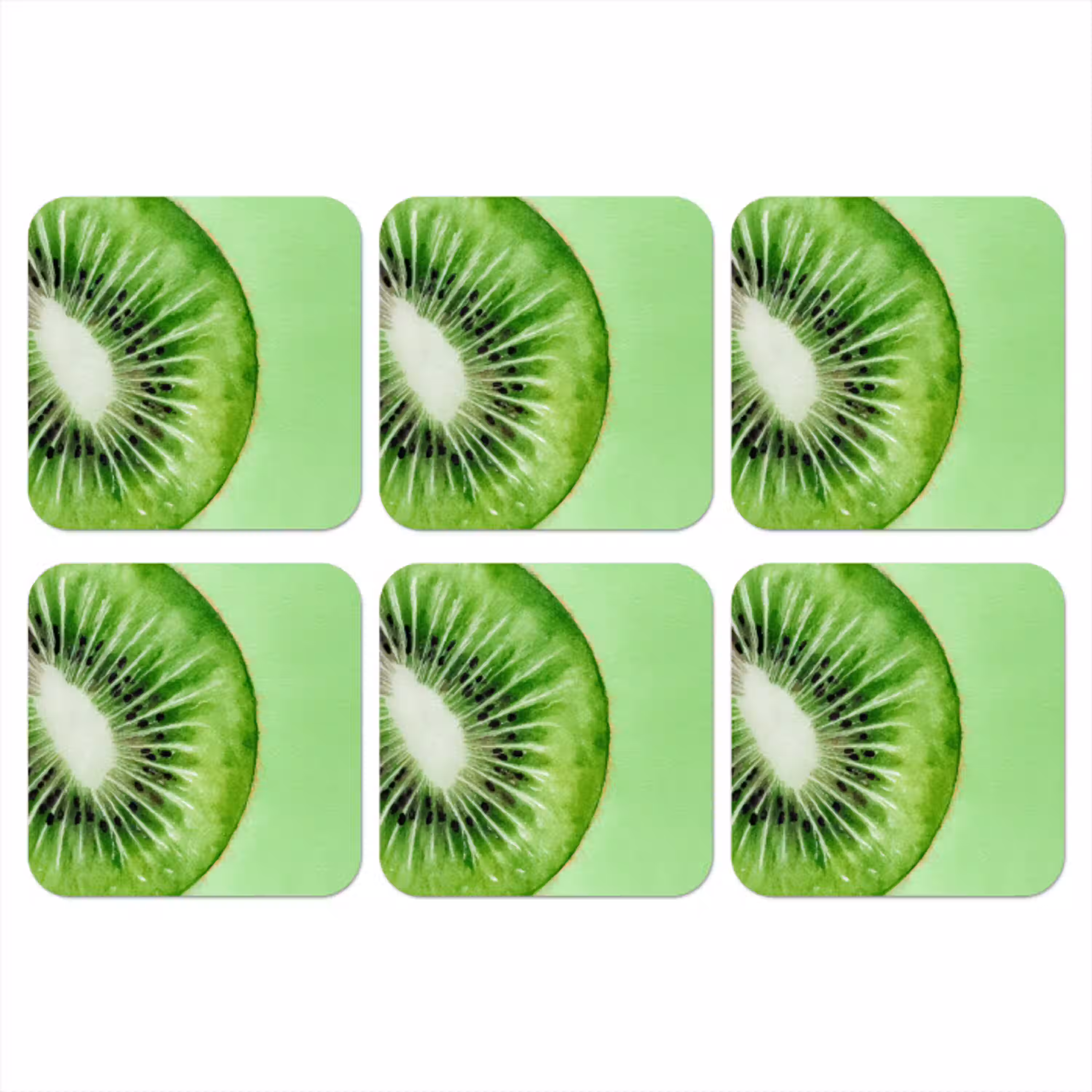 Kiwi - Groen - Fris onderzetter kurk middel -3d