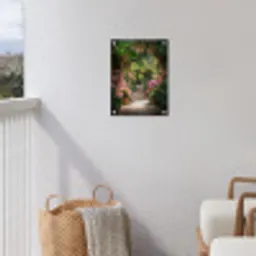 Doorkijk - Tropisch - Bloemen - Natuur tuinposter los doek klein -sfeer8