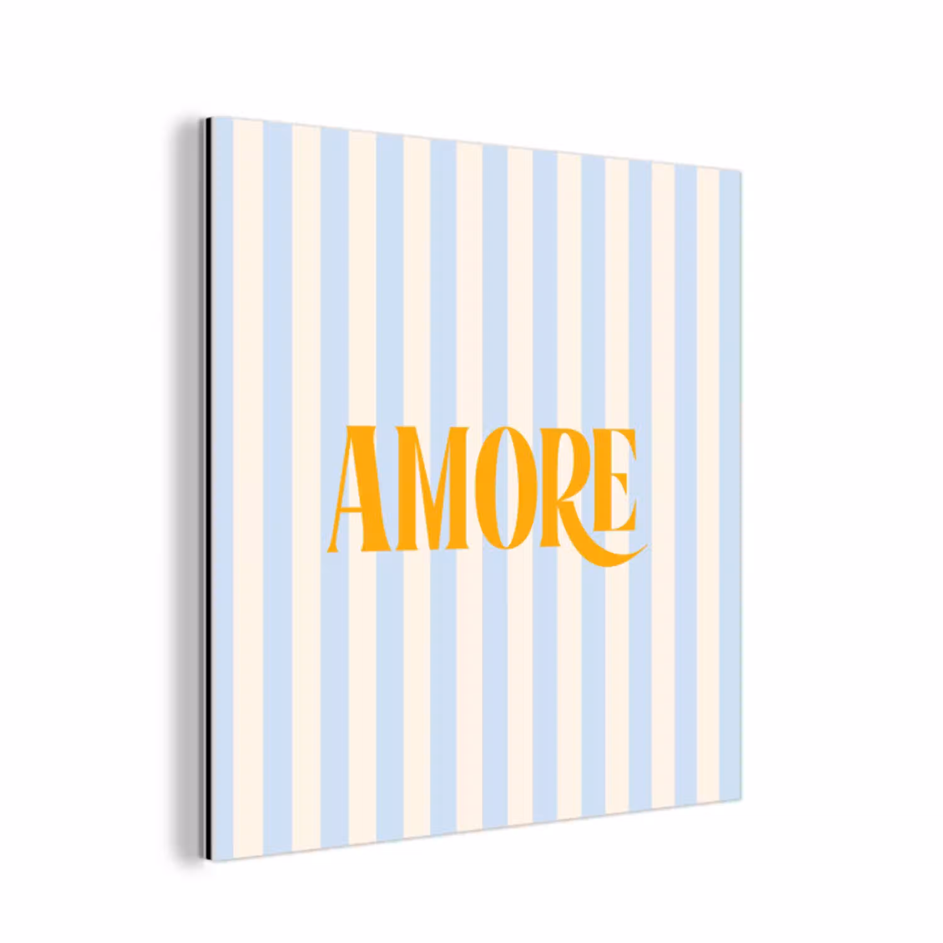 Oranje - Blauw - Strepen - Amore aluminium wit klein -3d