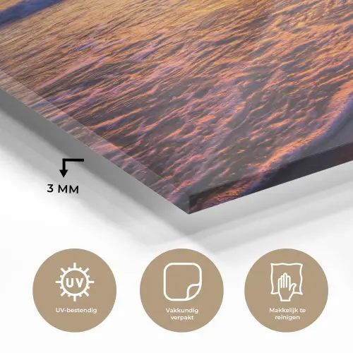 Zee - Strand - Zonsondergang - Wolken - Horizon plexiglas 5mm klein -sfeer2