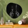 Bestek - Zwart - Wit Wandcirkel Organisch Plexiglas middel -sfeer2