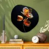 Bloem - Orchidee - Oranje Wandcirkel Organisch Aluminium middel -sfeer2