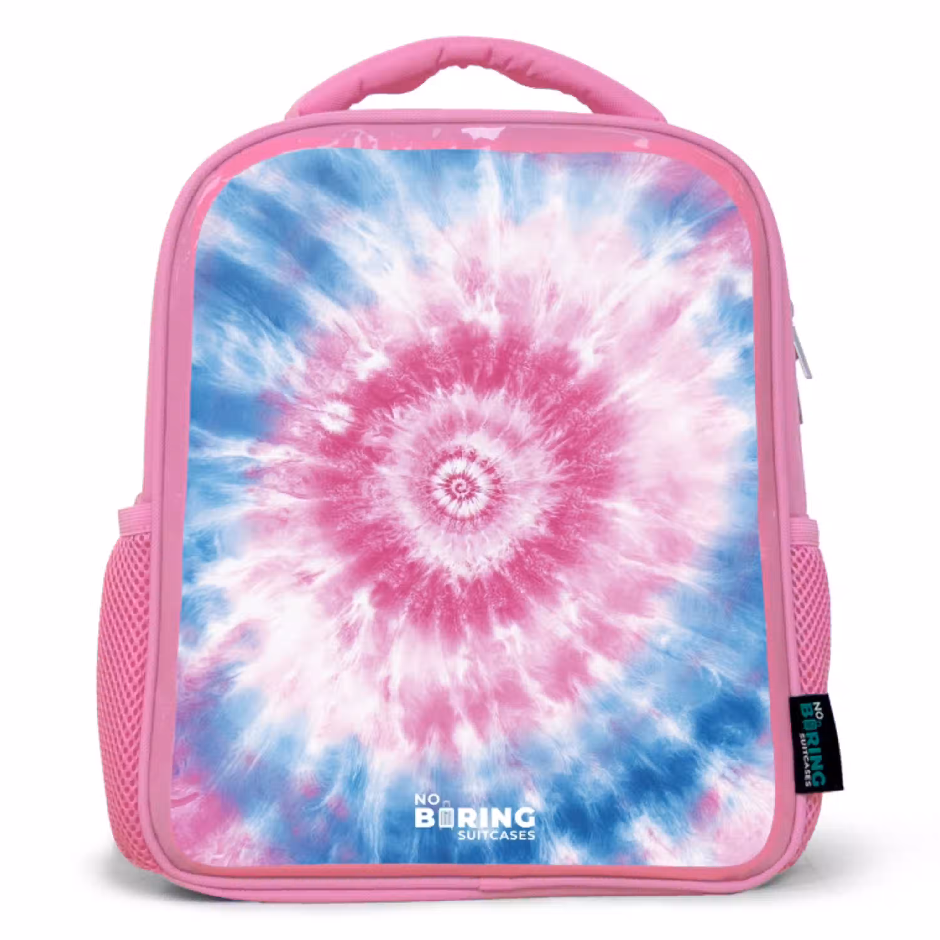 Tie dye - Abstract - Blauw - Roze Kinderrugzak - Roze middel -3d