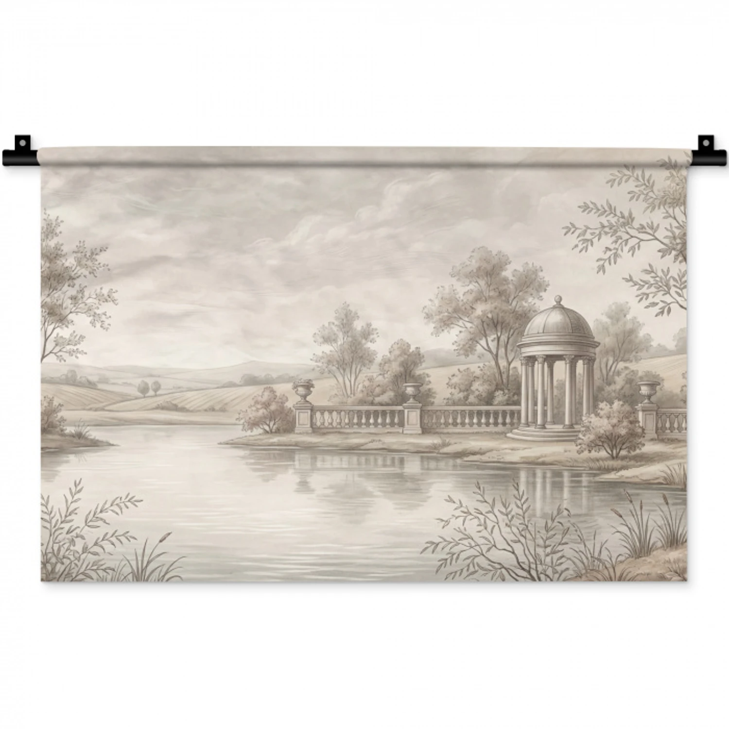 Terras - Water - Natuur - Landschap Wandkleed katoen klein -zz3d