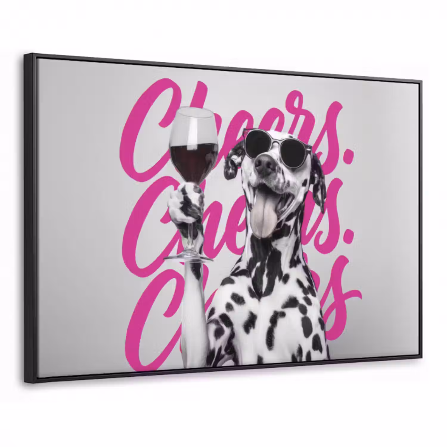 Leinwand mit Liste - Prost - Hund - Rosa - Wein