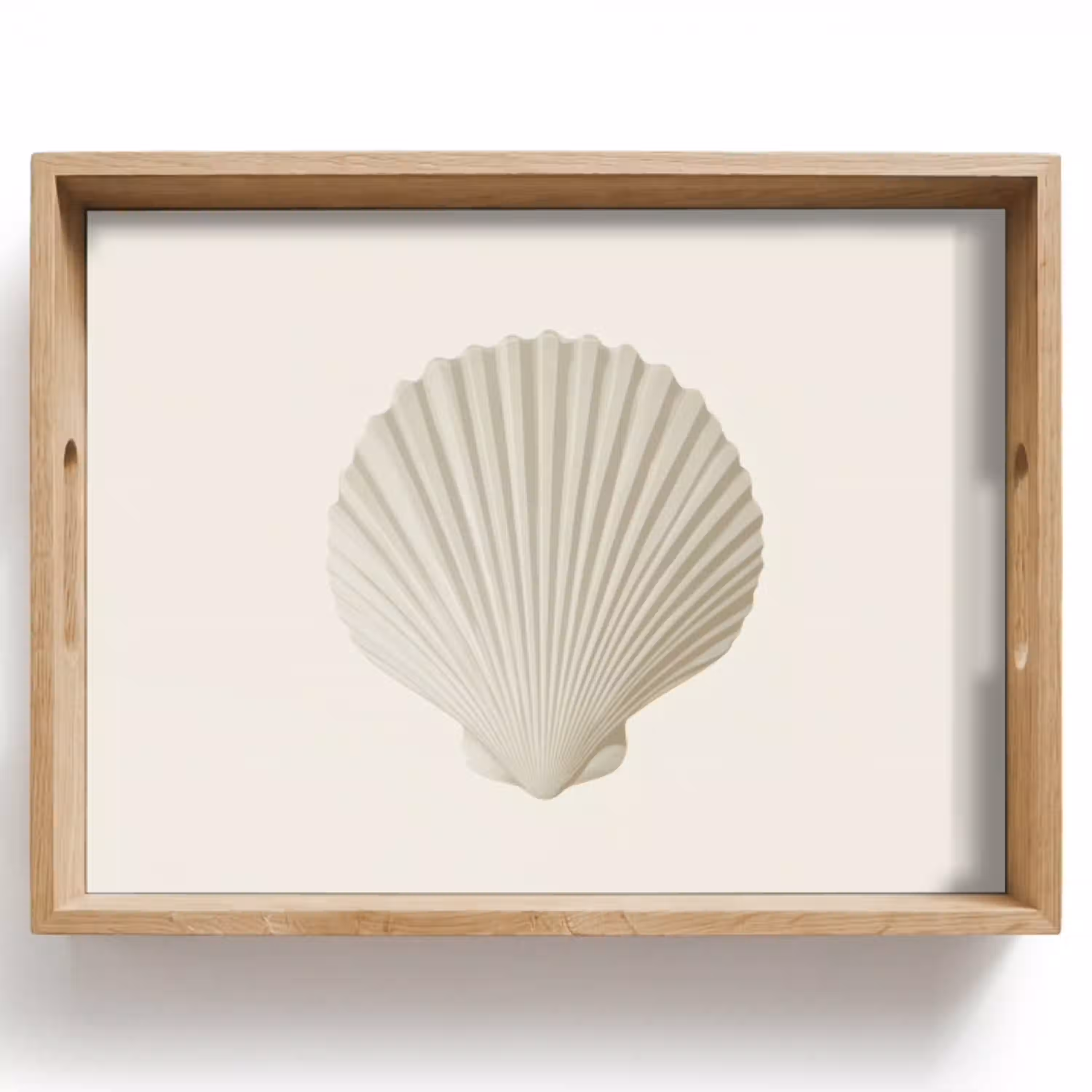 Schelp - Minimalistisch - Wit Dienblad Rechthoek middel -z3d_shopping