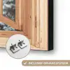 Bos - Winter - Bomen - Natuur - Pad - Doorkijk Textielframe zwart klein -USP_ophangsysteemNL