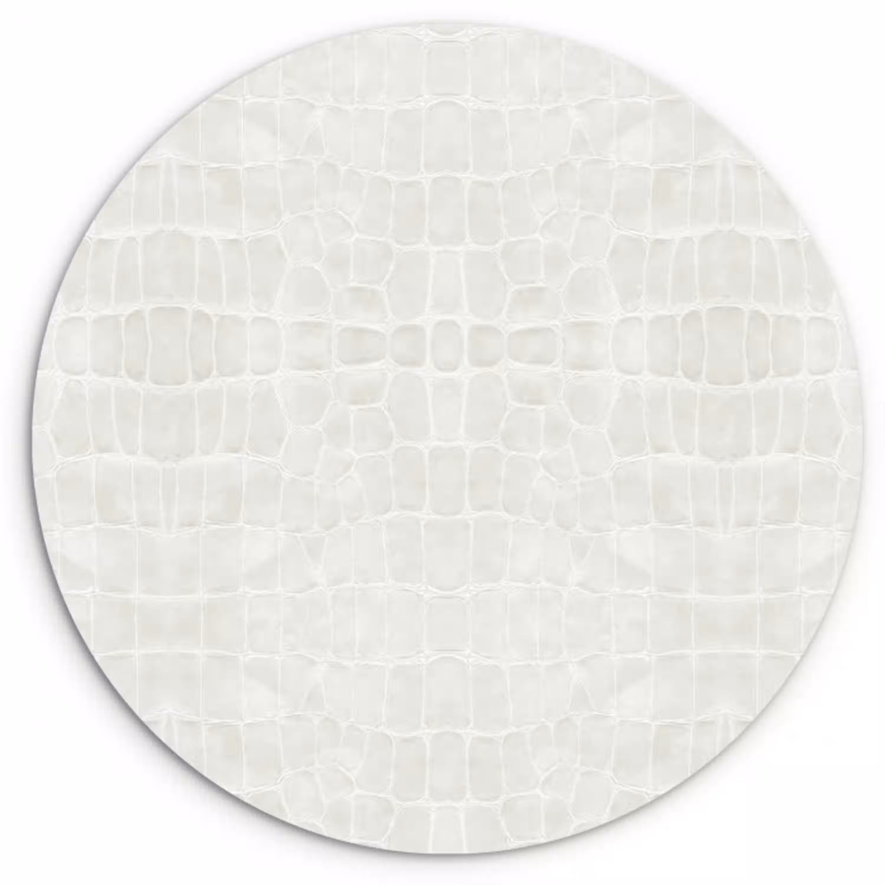 Krokodil - Leer - Wit Wandcirkel plexiglas klein 852 -3d